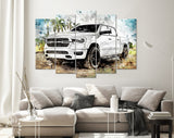 RAM 1500 Canvas Print //  White Truck // Truck of the Year Canvas Wall Decor // Car Tuning // Quality Performance Tuning & Styling parts