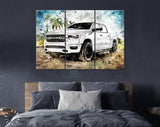 RAM 1500 Canvas Print //  White Truck // Truck of the Year Canvas Wall Decor // Car Tuning // Quality Performance Tuning & Styling parts