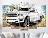 RAM 1500 Canvas Print //  White Truck // Truck of the Year Canvas Wall Decor // Car Tuning // Quality Performance Tuning & Styling parts