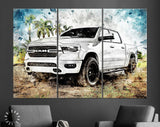 RAM 1500 Canvas Print //  White Truck // Truck of the Year Canvas Wall Decor // Car Tuning // Quality Performance Tuning & Styling parts