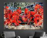 Leclerc F1 Canvas Print // Charles Leclerc doing a pitstop with the Ferrari SF21 during the Styrian GP // Styrian Grand Prix