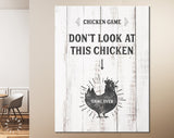 Chicken Game Canvas Print // Wood Texture Canvas Print // Don't Look At This Chicken // Game Over // Vintage Farmhouse Wall Decor