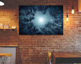 Night Sky Canvas Print // The Moon and The Trees Milky Way Wall Art