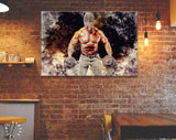 Muscular Canvas Print // Muscular Athlete works out with Dumbbells // Gym Wall Decor // Fitness Wall Art