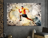 Running Canvas Print // Man Running and Jumping // Health and Fitness wall Art // Gym Wall Decor