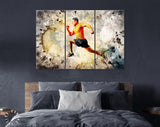 Running Canvas Print // Man Running and Jumping // Health and Fitness wall Art // Gym Wall Decor