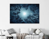 Night Sky Canvas Print // The Moon and The Trees Milky Way Wall Art