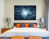 Night Sky Canvas Print // The Moon and The Trees Milky Way Wall Art