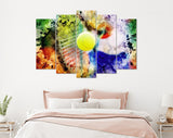 Tennis Canvas Print // Tennis racket and ball // Beating the ball with a racket // Tennis Wall Art