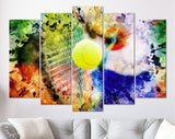 Tennis Canvas Print // Tennis racket and ball // Beating the ball with a racket // Tennis Wall Art