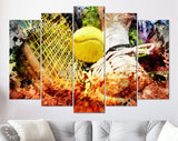 Tennis Canvas Print // Tennis player on clay tennis court // Tennis racket and ball // Tennis Wall Art