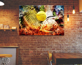 Tennis Canvas Print // Tennis player on clay tennis court // Tennis racket and ball // Tennis Wall Art