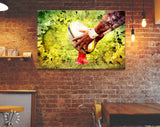 Rugby Canvas Print // Rugby Player Preparing to Kick the Oval Ball during Game // Rugby Ball // Rugby Wall Art