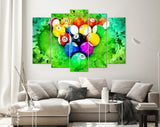 Billiard Canvas Print // Billiard balls arranged in a triangle // Top View // Billiard Wall Art // Billiard Club Wall Decor