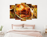 Turkey Canvas Print // Whole Homemade Thanksgiving Turkey with All the Sides // Restaurant Bar BBQ Wall Decor // Barbecue Grill Print