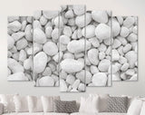 Pebbles Canvas Print // White Pebbles Stone // Luxury Abstract Canvas Wall Art