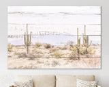 Arizona Desert Canvas Print // Arizona Desert White Wood Texture Canvas Print // The Four Peaks and Saguaros // Central Arizona Desert