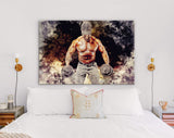 Muscular Canvas Print // Muscular Athlete works out with Dumbbells // Gym Wall Decor // Fitness Wall Art