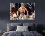 Muscular Canvas Print // Muscular Athlete works out with Dumbbells // Gym Wall Decor // Fitness Wall Art