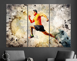 Running Canvas Print // Man Running and Jumping // Health and Fitness wall Art // Gym Wall Decor