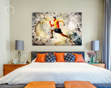 Running Canvas Print // Man Running and Jumping // Health and Fitness wall Art // Gym Wall Decor