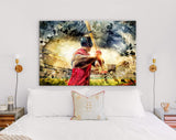 Baseball Canvas Print // Rear View of Baseball Batter About to Hit During Game // Baseball Wall Art