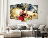 Baseball Canvas Print // Rear View of Baseball Batter About to Hit During Game // Baseball Wall Art