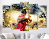 Baseball Canvas Print // Rear View of Baseball Batter About to Hit During Game // Baseball Wall Art