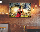 Baseball Canvas Print // Rear View of Baseball Batter About to Hit During Game // Baseball Wall Art