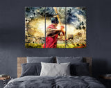 Baseball Canvas Print // Rear View of Baseball Batter About to Hit During Game // Baseball Wall Art