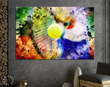 Tennis Canvas Print // Tennis racket and ball // Beating the ball with a racket // Tennis Wall Art