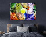 Tennis Canvas Print // Tennis racket and ball // Beating the ball with a racket // Tennis Wall Art