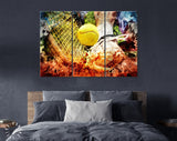 Tennis Canvas Print // Tennis player on clay tennis court // Tennis racket and ball // Tennis Wall Art