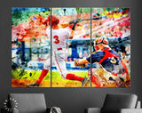 Baseball Canvas Print // Baseball Player Hitting and Sliding // Baseball Wall Art