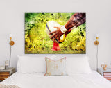 Rugby Canvas Print // Rugby Player Preparing to Kick the Oval Ball during Game // Rugby Ball // Rugby Wall Art