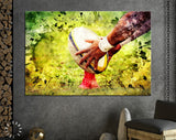 Rugby Canvas Print // Rugby Player Preparing to Kick the Oval Ball during Game // Rugby Ball // Rugby Wall Art