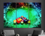 Pool Game Canvas Print // Billiard Wall Art // Billiard Club Wall Decor