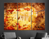Pizza Canvas Print // A slice of hot pizza just from the oven with melted cheese dripping // Pizza House Wall Decor // Pizzeria Wall Decor