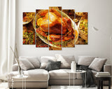 Turkey Canvas Print // Whole Homemade Thanksgiving Turkey with All the Sides // Restaurant Bar BBQ Wall Decor // Barbecue Grill Print