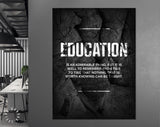 Education Quote Canvas Print // Canvas Office Decor Entrepreneur Motivation // Oscar Wilde quotes // Motivational Wall Art // Philosophy