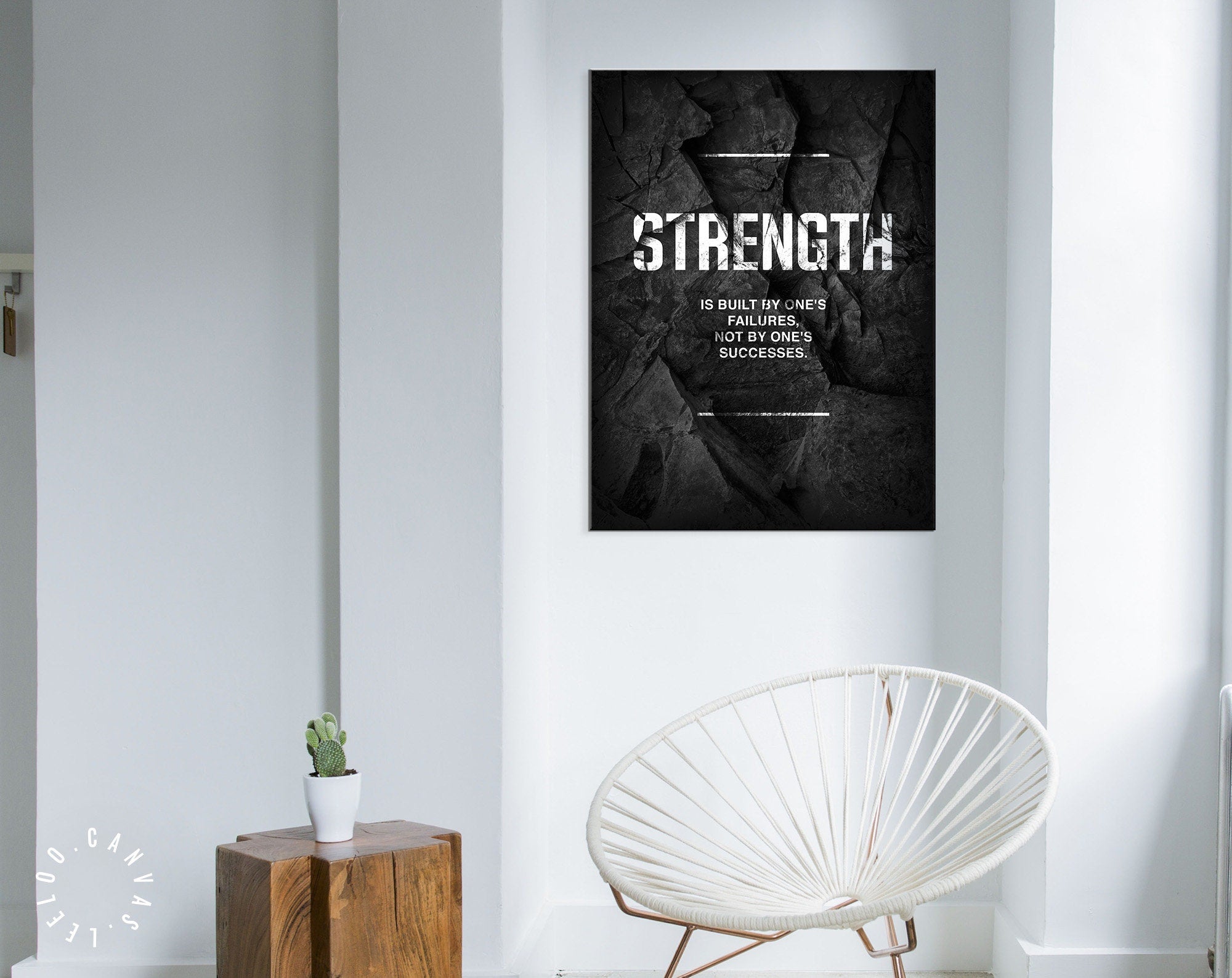 Strength Quote Canvas Print // Coco Chanel quotes // Motivational Wall –  leeloocanvas