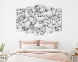 Pebbles Canvas Print // White Pebbles Stone // Luxury Abstract Canvas Wall Art