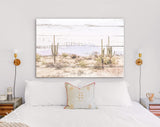 Arizona Desert Canvas Print // Arizona Desert White Wood Texture Canvas Print // The Four Peaks and Saguaros // Central Arizona Desert