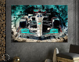 Mercedes W13 Hamilton 2022 Canvas Print // The W13 Mercedes-AMG Petronas F1 Team // Lewis Hamilton 44 // Formula 1 W13 E Performance