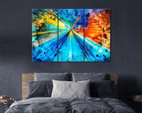 Speed Canvas Print // Abstract High Speed Technology POV Train Motion Blurred Concept From The Monorail // Futuristic Canvas Wall Art