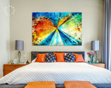 High Speed Canvas Print // Abstract High Speed Technology POV Train Motion Blurred Concept From The Monorail // Futuristic Canvas Wall Art