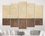 Two Sections Wall Canvas Print // Rustic Paint Wall With Two Sections of Different Colours and Structure // Two-tone Wall Decor