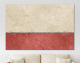 Two Sections Wall Canvas Print // Beige and Rosewood Rustic Paint Wall With Two Sections of Different Colours // Two-tone Wall Decor