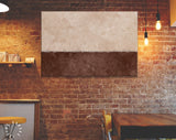 Two Sections Wall Canvas Print // Beige and Brown Rustic Paint Wall With Two Sections of Different Colours // Two-tone Wall Decor