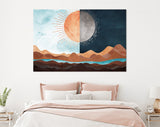 Sun and Moon Canvas Print // Day and Night Western Desert Landscape Wall Art // Boho Dune Print // Modern Abstract Canvas Wall Art